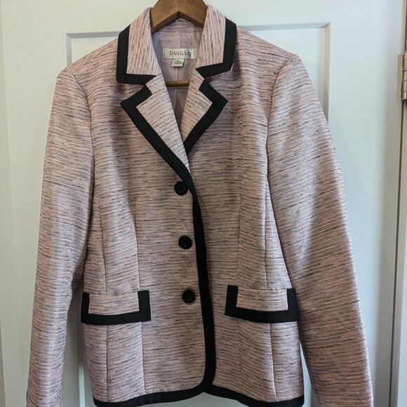 Danillo Pink Blazer with Black Accents – Size 10 - Picture 1 of 6
